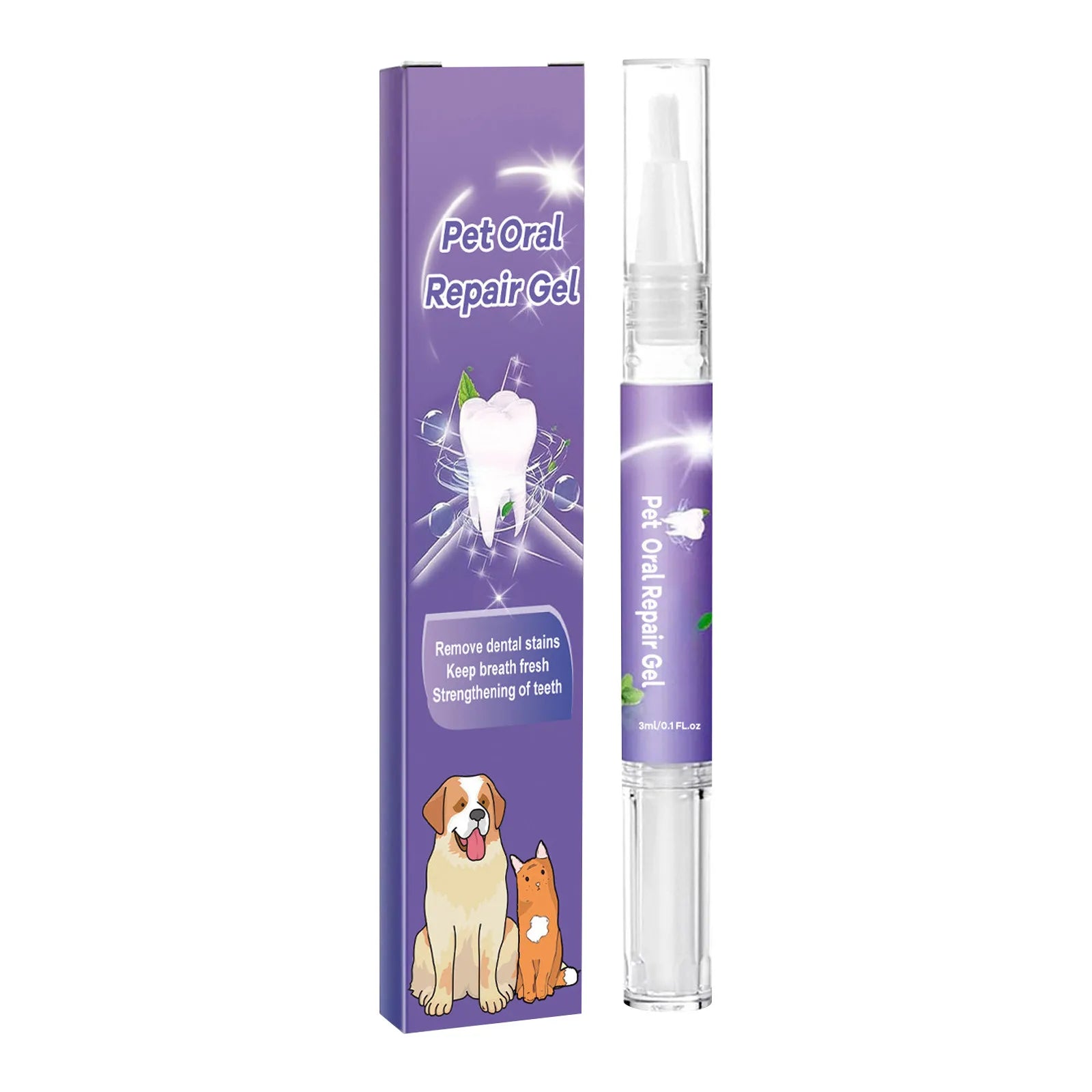 Pet Oral Cleaning Gel 3ml – Teeth Care and Bad Breath Control for Dogs and Cats