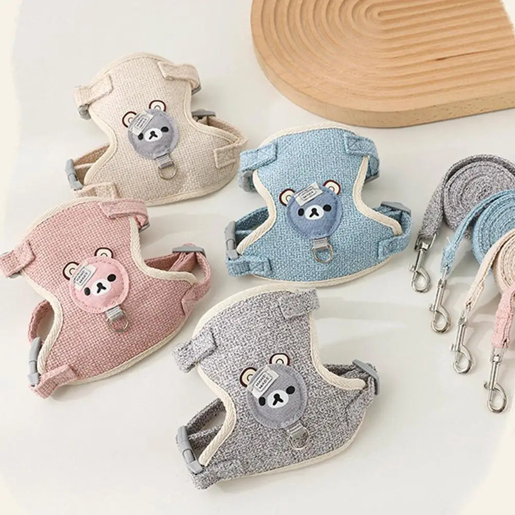 Adjustable Vest Harness with Leash for Small Dogs and Cats