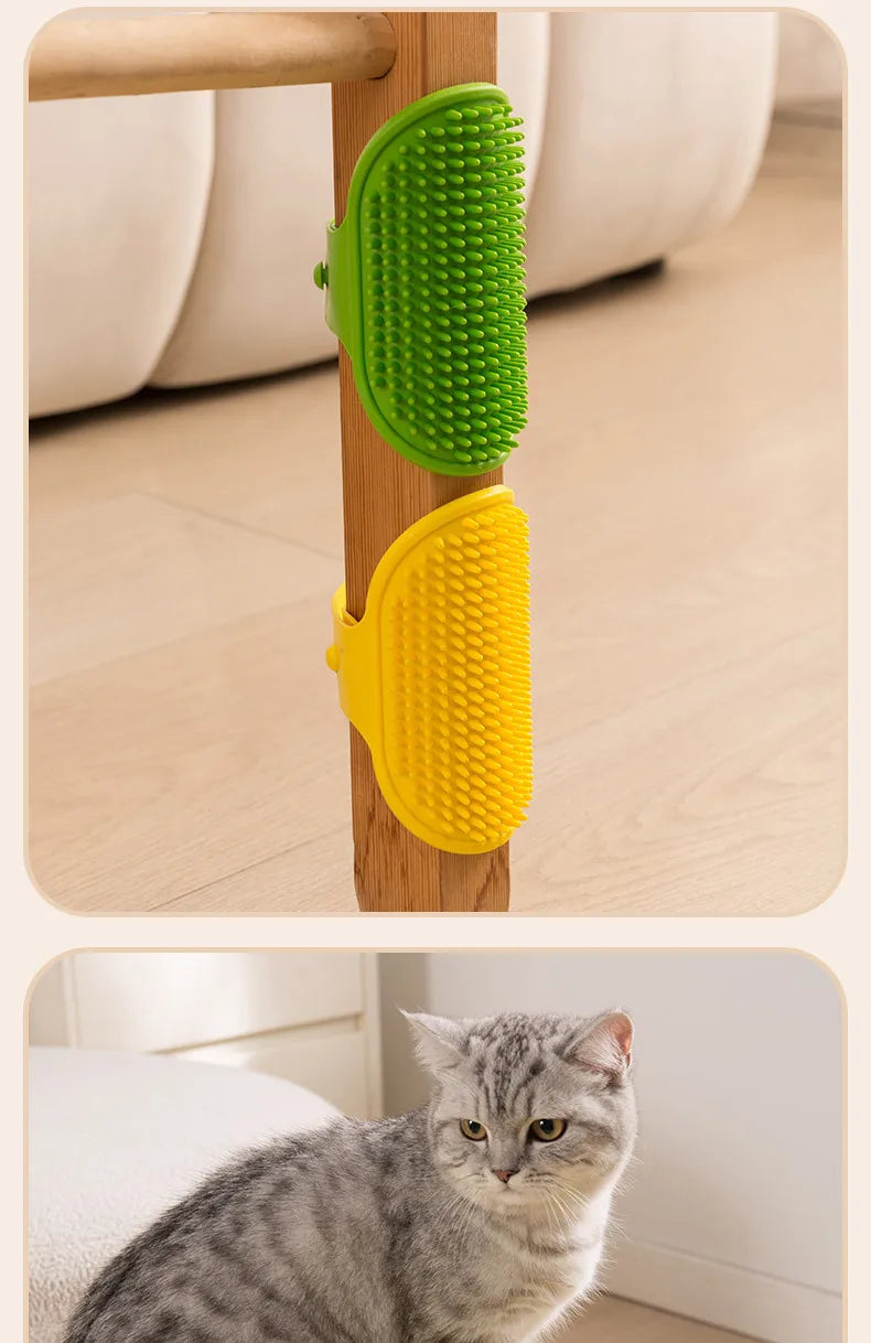 Multifunctional Cat Brush for Scratching, Massaging & Grooming
