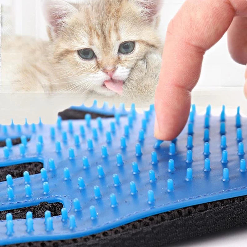 Silicone Pet Grooming Gloves – Hair Removal Brush for Dogs & Cats
