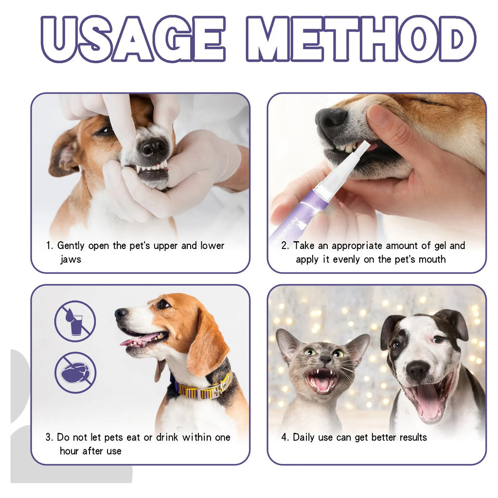 Pet Oral Cleaning Gel 3ml – Teeth Care and Bad Breath Control for Dogs and Cats