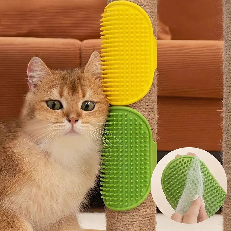 Multifunctional Cat Brush for Scratching, Massaging & Grooming