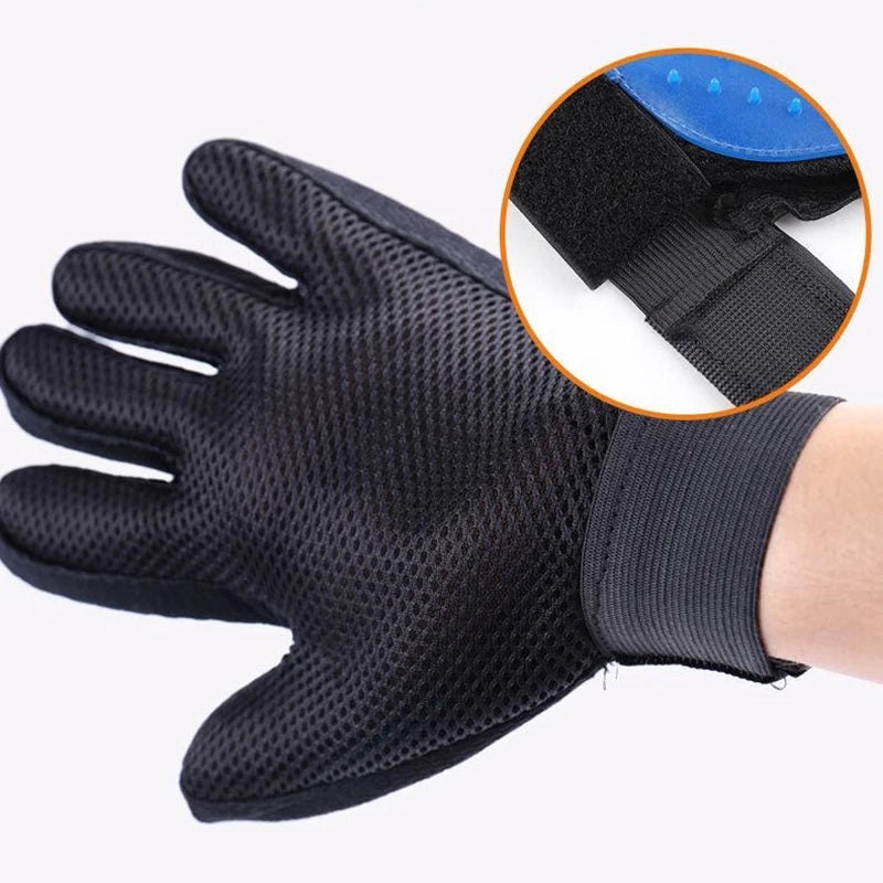 Silicone Pet Grooming Gloves – Hair Removal Brush for Dogs & Cats
