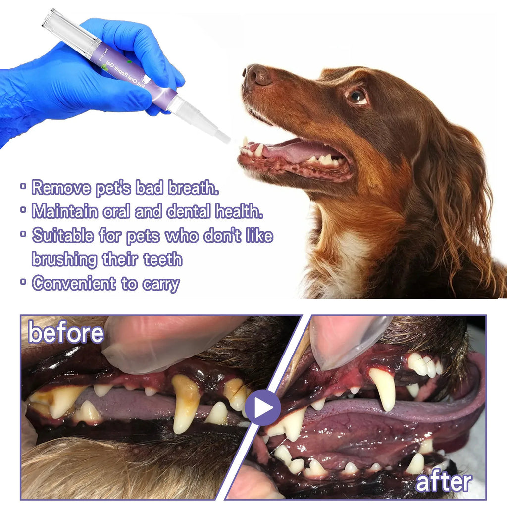 Pet Oral Cleaning Gel 3ml – Teeth Care and Bad Breath Control for Dogs and Cats