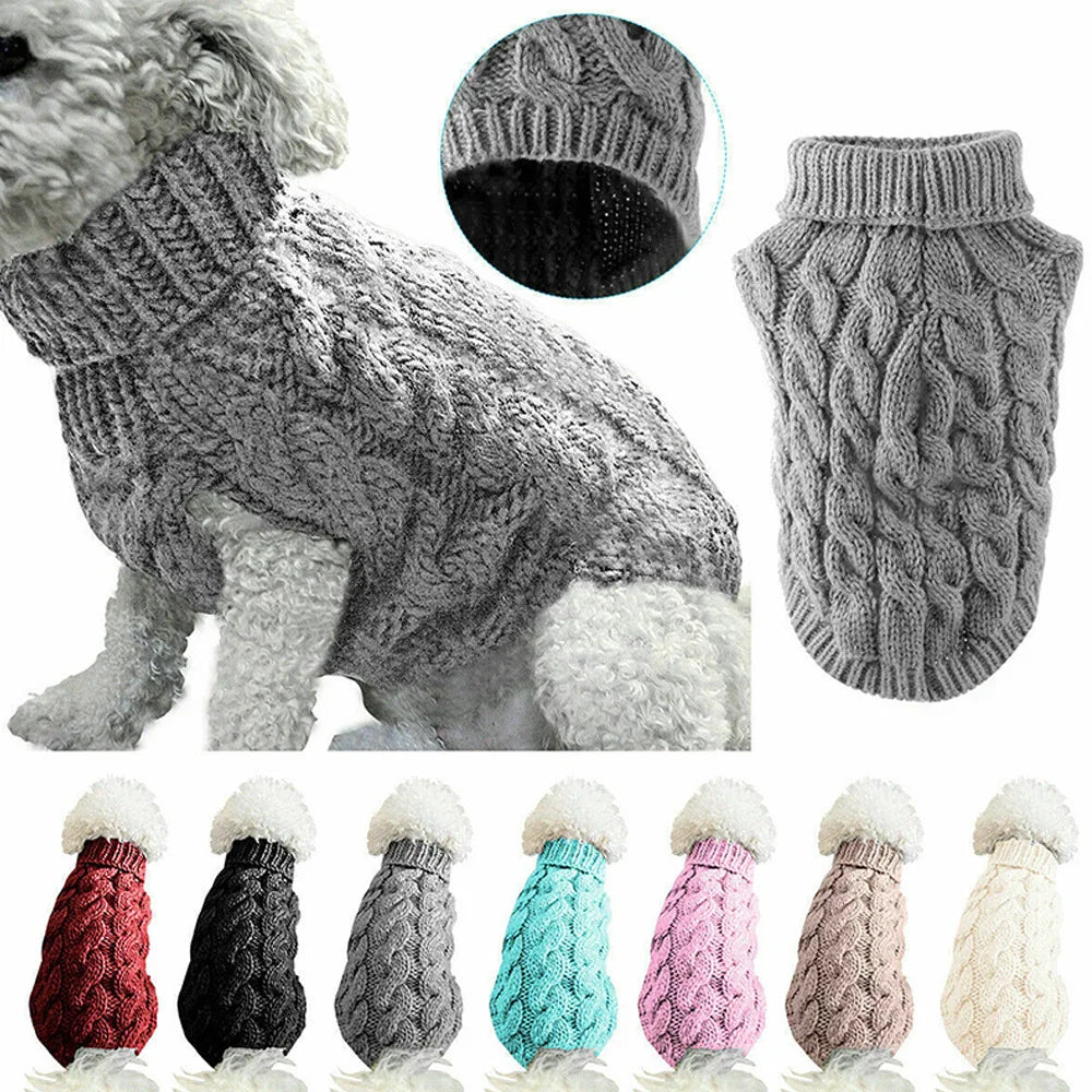Warm Knitted Pet Sweater for Small Dogs and Cats – Autumn & Winter Comfort Fit