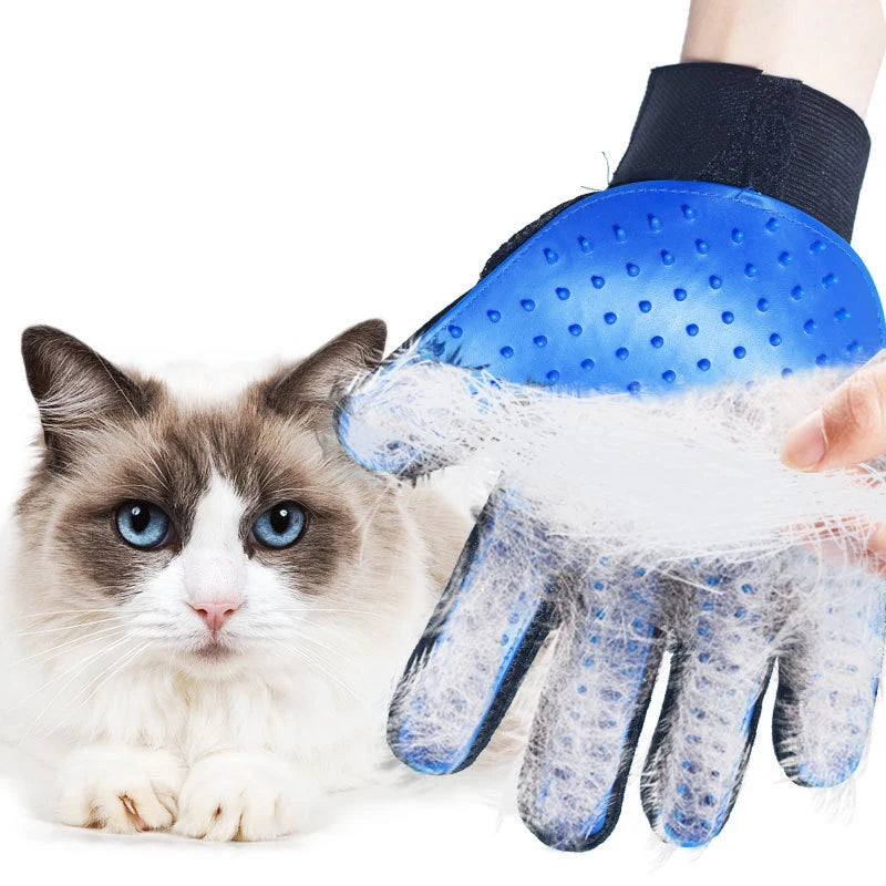 Silicone Pet Grooming Gloves – Hair Removal Brush for Dogs & Cats